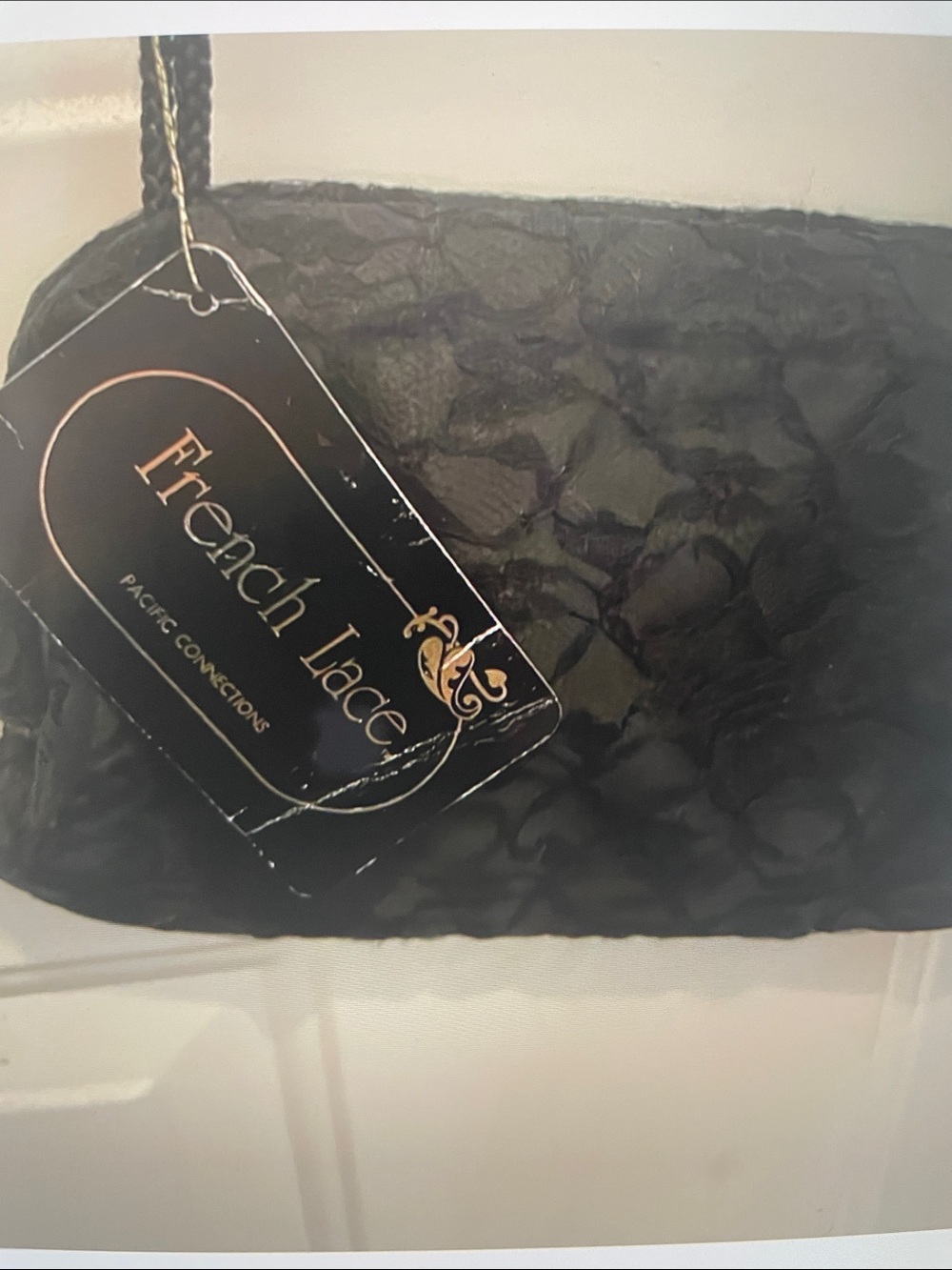 Black Shoulder Bag - Elegant French Lace.